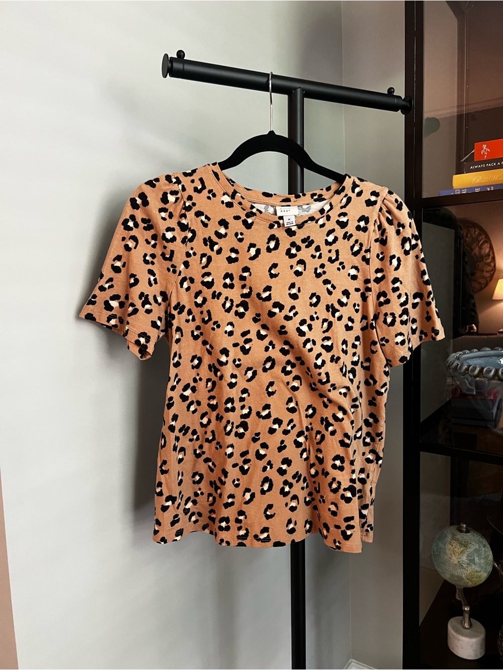 a new day Tan Leopard Print Short Sleeve Tee